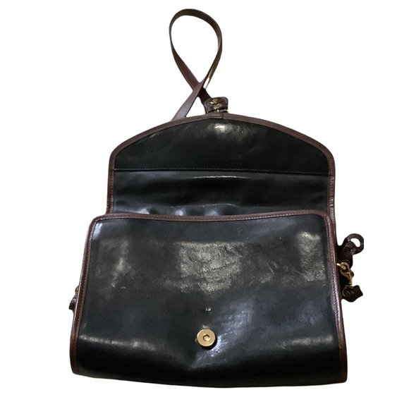 Brahmin Tuscan Brown and Black Croco Leather Shoulder Bag - Picture 3 of 7